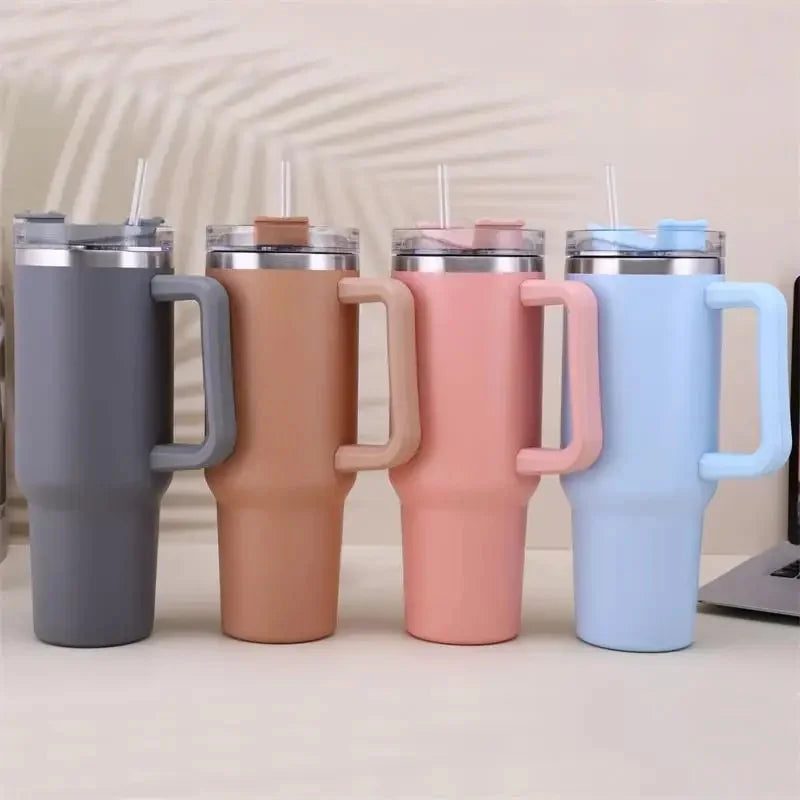 40oz Stainless Steel Insulation Cup With Handle Light Pink S574984