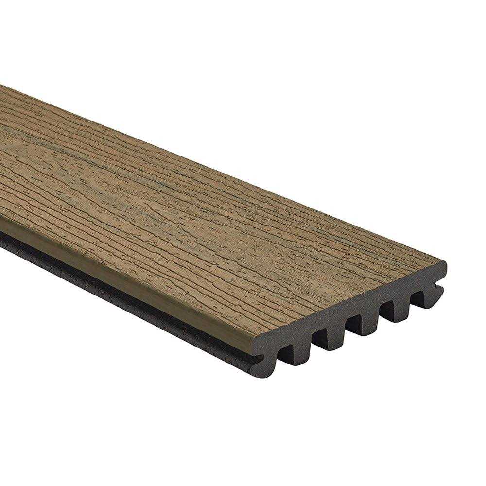 1 in. x 6 in. x 12 ft. Toasted Sand Grooved Edge Brown Composite Deck Board P979173