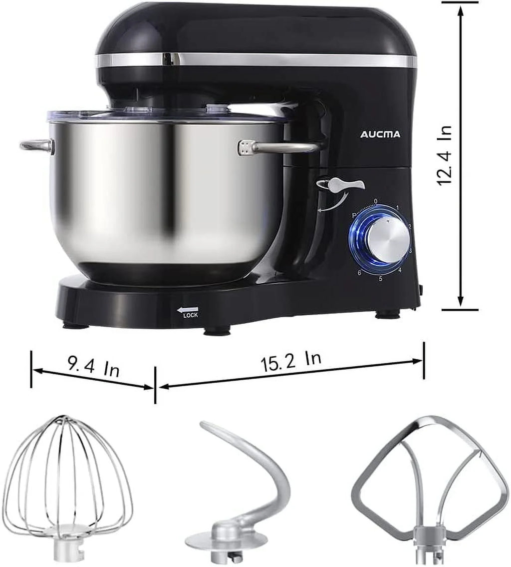6.5-QT 660W 6-Speed Tilt-Head Stand Mixer with Dough Hook, Wire Whip & Beater P99103