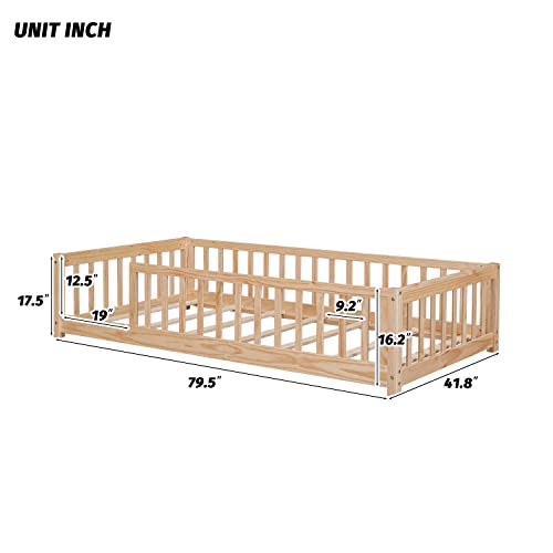 Twin Wooden Floor Bed X680983