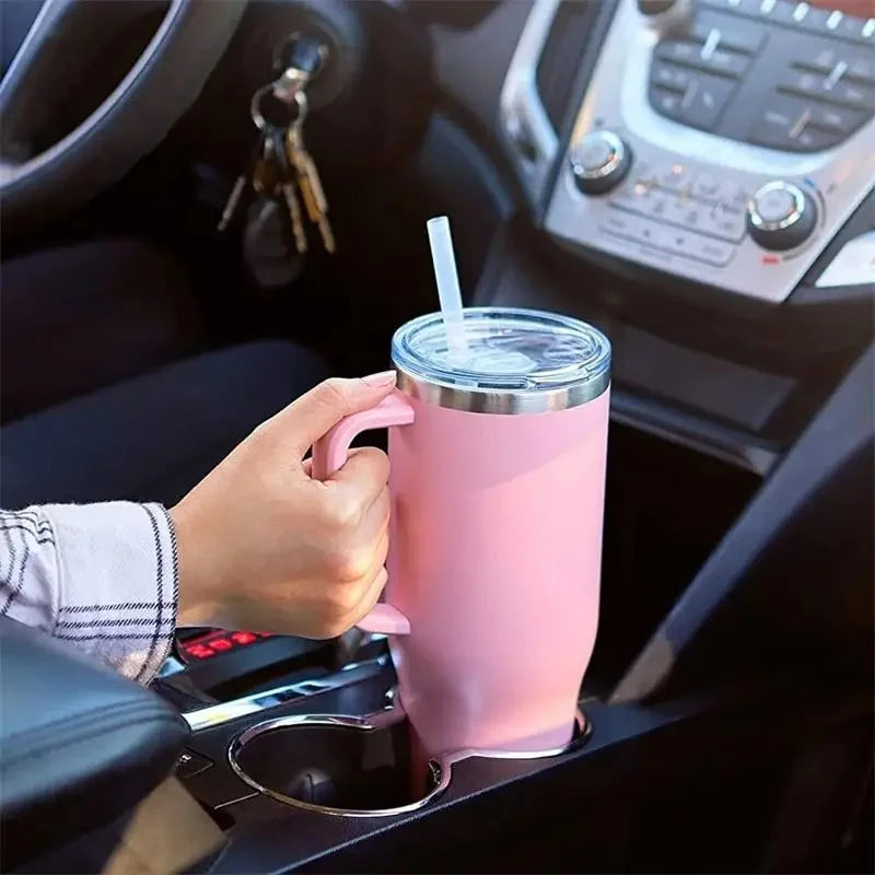 40oz Stainless Steel Insulation Cup With Handle Light Pink S574984